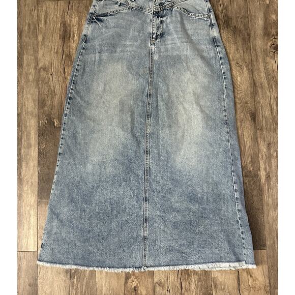 Free People We The Free Come As You Are Denim Maxi Skirt Size 6 Medium Indigo - Picture 6 of 12